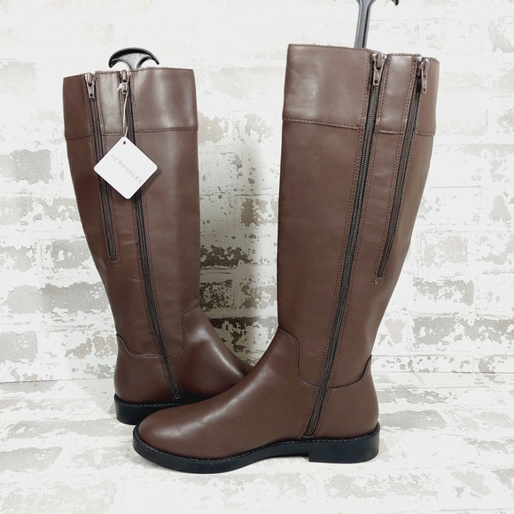 NEW Aerosoles Taba Brown Leather Riding Knee High Boots D766 - Picture 3 of 11